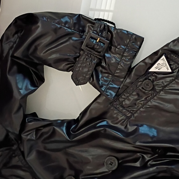 Authentic Moncler Shiny Trench Coat with Logo Sleeve size 1 UPDATED - Picture 11 of 17